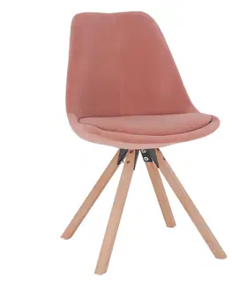 Stoličky Stolička, ružová Velvet látka/buk, SABRA