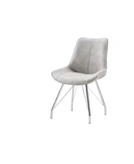 Jedálenské stoličky KONDELA Madora jedálenská stolička sivá / chróm