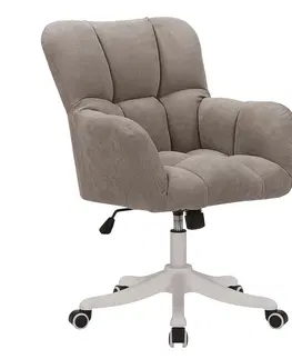 Kancelárske stoličky KONDELA Lorel kancelárske kreslo sivohnedá (taupe) / biela