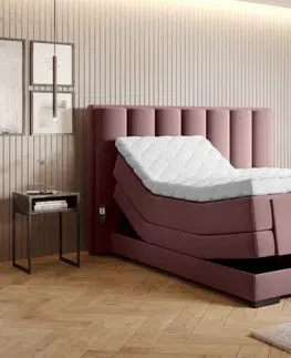 Boxspring Elektrická polohovacia boxspringová posteľ VERONA Eltap Velvetmat 24 - ružová