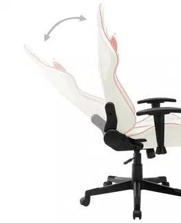 Kancelárske stoličky Herné kreslo umelá koža / kov Dekorhome Ružová