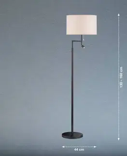 Stojacie lampy FISCHER & HONSEL Stojacia lampa Teramo s LED na čítanie, piesková
