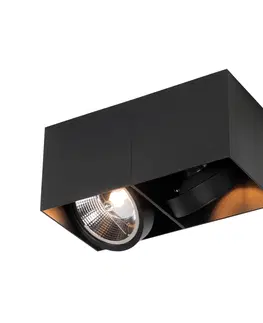 Bodove svetla Dizajnové bodové čierne obdĺžnikové AR111 2-svetlo - Box