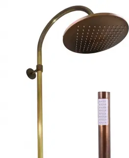 Kúpeľňové batérie SLEZAK-RAV - Vodovodná batéria sprchová SEINA s hlavovou a ručnou sprchou - stará mosadz, Farba: stará mosadz, Rozmer: 150 mm SE982.5/3SM