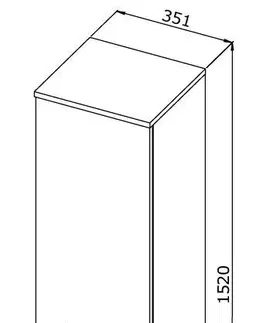 Kúpeľňový nábytok HOPA - Bočná vysoká skrinka RINO A - Smer zatváranie - Ľavé (SX) OLNRINO201L