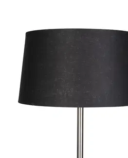 Stojace lampy Moderná stojaca lampa oceľ s čiernym tienidlom 45 cm - Simplo