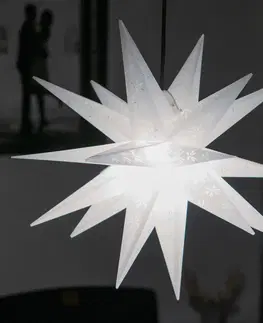 Vianočné svetelné hviezdy STERNTALER Hviezda snehové vločky exteriér 18-cípa potlačená