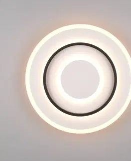Stropné svietidlá Reality Leuchten Stropné svietidlo LED Jora kruhové s diaľkovým ovládaním, Ø 41 cm