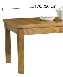 Jedálenské stoly PYKA Kuba 170/250 rozkladací jedálenský stôl drevo D3