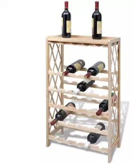 DEKORÁCIE A DOPLNKY Stojan na víno na 25 fliaš jedľové drevo Dekorhome