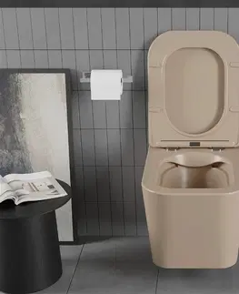 Záchody MEXEN - Teo Závesná WC misa vrátane sedátka s slow-slim, duroplast, cappuccino mat 30854064