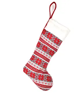 Vianočné dekorácie Vianočná textilná topánka pletená, 45 cm, sivá