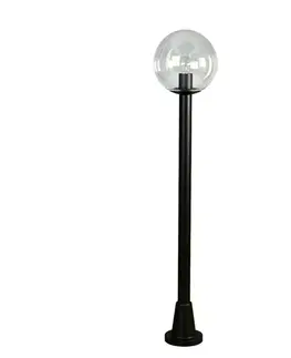 Verejné osvetlenie Albert Leuchten Chodníkové svietidlo číra krištáľová guľa, čierne