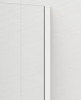Sprchové dvere POLYSAN - ESCA WHITE MATT jednodielna sprchová zástena na inštaláciu k stene, sklo Flute, 900  ES1390-03