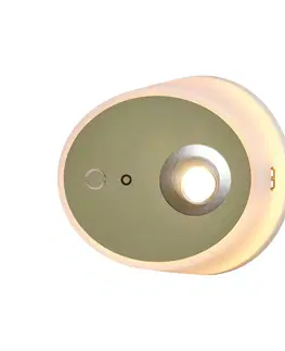 Nástenné svietidlá Carpyen LED svetlo Zoom, bodové svetlá, výstup USB, kaki