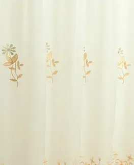 Záclony Záclona voálová, Debora kvety a ornament metráž, smotanová, 280 cm