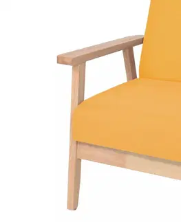 Pohovky a gauče Trojmiestna pohovka textil / drevo Dekorhome Žltá