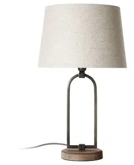 Stolové lampy Brilliant Stolná lampa Sora so štýlovým textilným tienidlom