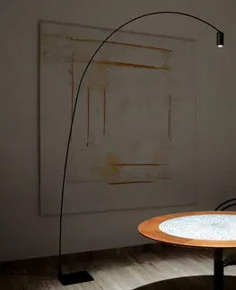 Stojacie lampy do obývačky NEMO Oblúkové svetlo Nemo Fox LED, nastaviteľné, so stmievačom