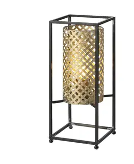 Stolové lampy Freelight Stolná lampa Petrolio, čierna/zlatá, výška 37 cm