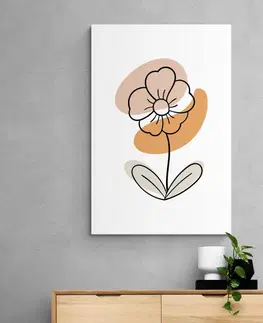 Obrazy kvetov Obraz minimalistický kvet na bielom pozadí No4