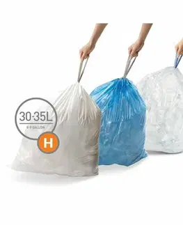 Odpadkové koše Vrecia do odpadkového koša 30-35 L, Simplehuman typ H zaťahovacie, 3 x 20 ks (60 vriec) WP 