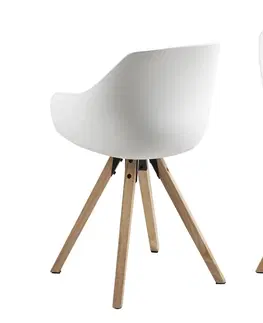 Stoličky - moderné Dkton 23661 Dizajnová jedálenská stolička Alphonse, biela / prírodná