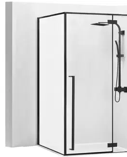 Sprchovacie kúty REA/S - Sprchovací kút Fargo - matná čierna 80x100 So sprchovou vaničkou Savoy black KPL-K4909