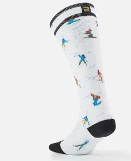 snowboard Detské lyžiarske ponožky 100 s motívom lyžiarov