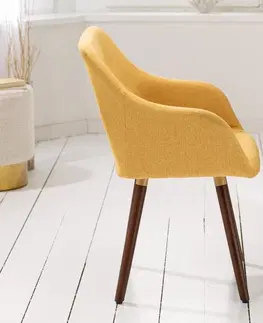 Stoličky - moderné LuxD 24334 Dizajnová stolička Sweden Master horčicovožltá
