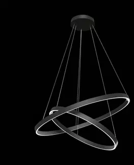 Závesné svietidlá Maytoni Maytoni Rim závesné LED svetlo 840 2 kruhy čierna