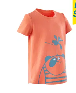 nohavice Detské bavlnené tričko 100 koralové