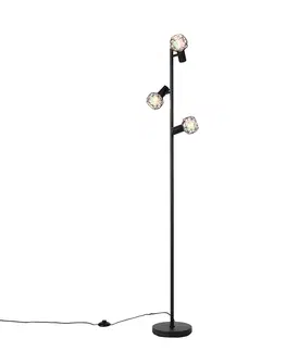 Stojace lampy Inteligentná stojaca lampa čierna nastaviteľná vrátane 3 WiFi P45 - sieťka