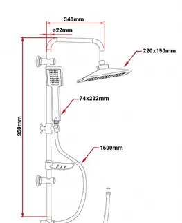 Kúpeľňové batérie Eisl Eisl - Sprchový set s tropickým dažďom EASY COOL vrátane sprchová batéria s rozstupom 100mm DX12007 / MK40304