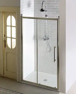 Sprchovacie kúty GELCO - ANTIQUE sprchové dvere posuvné 1100, číre sklo, bronz GQ4211C