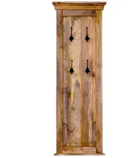 Vešiaky na stenu Vešiak Guru s 4 háčikmi 50x140x2,5 z mangového dreva