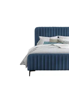 Manželské postele Vintage čalúnená posteľ BLU 180, modrá