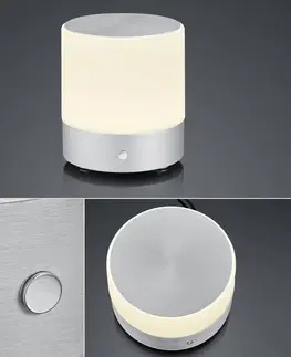 Lampy na nočný stolík BANKAMP BANKAMP Button stolná LED lampa 18,5 cm hliník