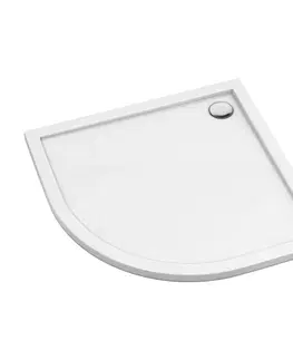 Vane OMNIRES - MERTON akrylátová sprchová vanička štvrťkruh, 80 x 80 cm biela lesk /BP/ MERTON80/OBP