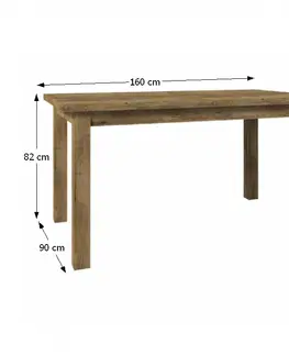 Jedálenské stoly KONDELA Montana STW jedálenský stôl dub lefkas tmavý