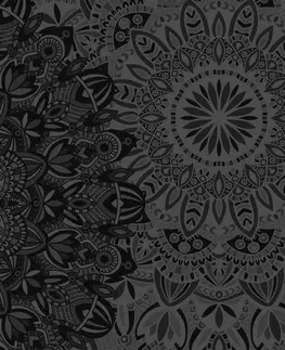 Obrazy Feng Shui Obraz štýlová Mandala v čiernobielom prevedení
