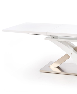 Jedálenské stoly HALMAR Sandor rozkladací jedálenský stôl biely lesk