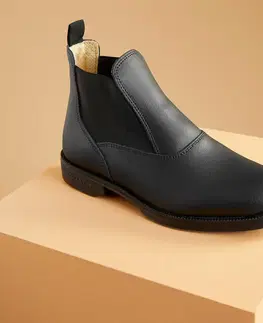 obuv Jazdecká kožená obuv Classic - perká čierna