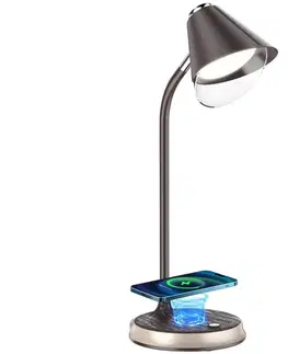 Lampy   08971L - LED Stmievateľná stolná lampa FINCH LED/9W/12/230V hnedá/zlatá 