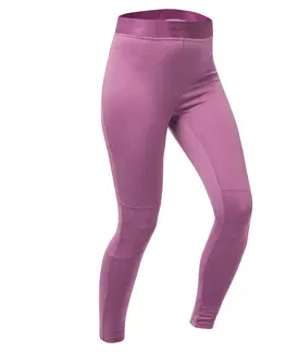 nohavice Dámske lyžiarske spodné nohavice BL 900 z vlny merino fialové