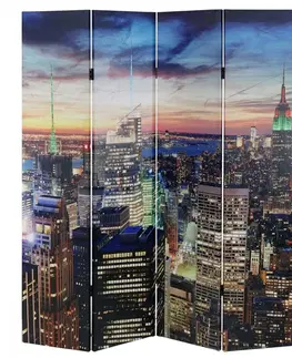 Paravány Designový LED paraván NEW YORK 160x180 cm (4-dielny)