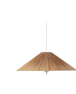 Závesné svietidlá GUBI Závesné svietidlo GUBI 1972, mosadz, bambusové tienidlo, Ø 62 cm