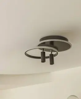 Stropné svietidlá Lucande Lucande Tival stropné LED svietidlo okrúhle čierna