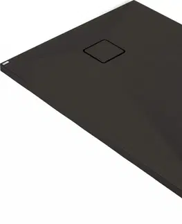 Vane DEANTE - Correo čierna - Granitová sprchová vanička, obdĺžniková, 100x90 cm KQR_N45B