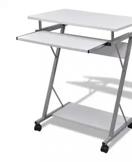 Pracovné stoly Počítačový stôl na kolieskach Dekorhome Čierna